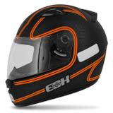 Capacete Fechado EBF E0X Titanium Preto Fosco E Laranja - Ebf capacetes