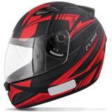 Capacete Fechado EBF New Spark Flash Preto Fosco e Vermelho Moto - Ebf capacetes