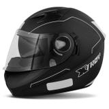 Capacete Fechado EBF Xtroy X10 Preto Fosco E Branco com Sub Viseira Solar - Ebf capacetes