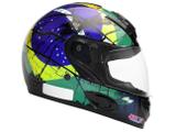 Capacete Flag Mixs Preto e Verde Tamanho 58