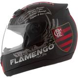 Capacete Flamengo Moto Fechado Pro Tork Evolution G4 Preto Brilhante
