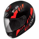 Capacete Fly F-8 Combat Preto e Vermelho Tamanho:60