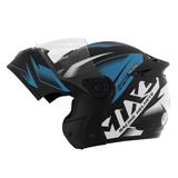 Capacete gladiator robocop storm fundo preto fosco azul - Mixs