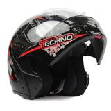 Capacete gladiator tecno preto transfer verm 60 - Mixs