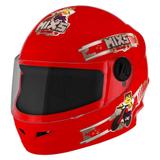 Capacete Infantil Mixs Start Blocks Fechado 54 Vermelho