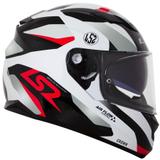 Capacete LS2 FF320 Stream Crown com Viseira Solar Branco Vermelho