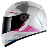 Capacete LS2 FF358 Tyrell Branco/Rosa