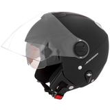 Capacete Moto Aberto New Atomic Solid Preto Fosco Com Óculos Solar Pro Tork