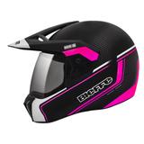Capacete Moto Bieffe 3 Sport Stato Preto Brilhante Rosa