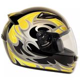 Capacete moto ebf new spark thor p01 fechado 56 preto amarelo