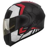 Capacete Moto Peels Escamoteável Urban Rush Preto Vermelho Brilhante Com Óculos Solar