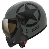 Capacete Moto Peels F-21 Us Army Verde Militar Preto Fosco Com Duas Viseiras