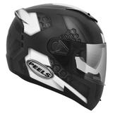 Capacete Moto Peels Icon Dash Preto Chumbo Fosco Branco Com Óculos Solar Interno
