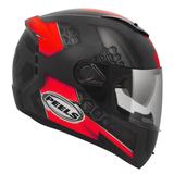 Capacete Moto Peels Icon Dash Preto Chumbo Fosco Vermelho Com Óculos Solar Interno