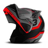 Capacete Moto Pro Tork Articulado Escamoteável V-pro Jet 3 Preto Fosco Vermelho