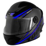 Capacete Moto R8 Fechado Azul - Pro Tork