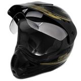Capacete Motocross EBF Motard Street Preto e Dourado - Ebf capacetes