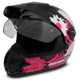 Capacete Motocross EBF Super Motard Fada Preto e Rosa - Ebf capacetes