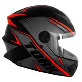 Capacete Para Motociclista Protork R8 Fundo Preto Cinza E Vermelho Tam 60 Cap-569czvm - Pro tork