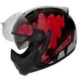 Capacete Peels Mirage Argo Preto Fosco e Vermelho Tamanho:P