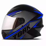 Capacete pro tork r8 azul vis espelhada tam 58