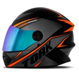 Capacete pro tork r8 laranja vis camaleao tam 56