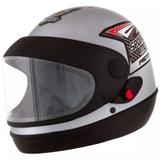 Capacete pro tork sport moto prata tam 58