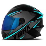 Capacete Protork R8 Cor Principal Azul Claro Tam 58 Pn Vis. Iridium Cap-568Czazc-I - Pro tork