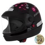 Capacete Sport Moto For Girls Preto Pro Tork