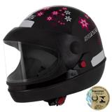 Capacete Sport Moto For Girls Preto Pro Tork