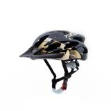 Capacete TSW Mtb Raptor 2 Led Viseira M Regulagem 54/58 cm Preto e Dourado
