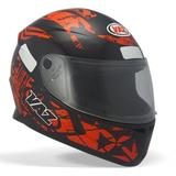Capacete Vaz V19 Street Art Preto Com Vermelho - Tamanho 60