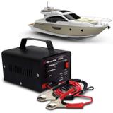 Carregador Bateria Automotivo Para Barco Lancha Shutt Bivolt 12V 5A 60W Com Led Auxiliar Partida