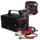 Carregador Bateria Automotivo Para Caminhão Shutt Bivolt 12V 10A 120W Com Voltímetro Digital