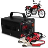 Carregador Bateria Automotivo Para Moto Shutt Bivolt 12V 5A 60W Com Voltímetro Digital