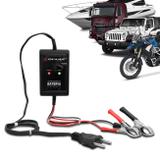 Carregador de Bateria Automotivo Shutt Bivolt 12V 2000mAh 24W Com Led Auxiliar Partida Preto