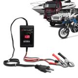 Carregador de Bateria Automotivo Shutt Bivolt 12V 2000mAh 24W Com Voltímetro Auxiliar Partida Preto