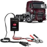 Carregador de Bateria Voltímetro Automotivo Caminhão Shutt 12V 2000mAh 24W Bivolt Auxiliar Partida