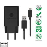 Carregador De Parede Motorola Turbo Power, 15w, 100-240v, Com Cabo Micro USB Preto