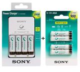 Carregador de Pilhas Sony com 4 Pilhas Aa 2500mAh Recarregáveis e 4 Pilhas Aaa 900mAh BCG-34HHGN Biv