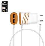 Carregador de tomada bivolt com 2 saídas usb e cabo v8 - Royal eletronic