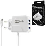 Carregador de tomada bivolt com 3 saídas usb e cabo v8 - Royal eletronic