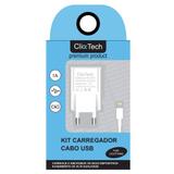 Carregador Lightning Usb Iphone Ipad Ipod Click Tech Branco