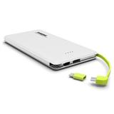 Carregador portátil Pineng 10.000 Mah slim branco compatível galaxy a7 2017 + Cabo Cromo 2x1 Pmcell Micro e Iphone. - Pining