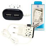 Carregador Rápido de Parede V8 2.1A Wumax 2 USB 1.2 Metro Led Estrela Preto