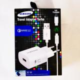 Carregador Samsung Turbo fast Qualcomm 3.0 30W smartphone J4 J5 J6 J7 J8 Prime Pro V8