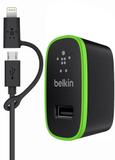 Carregador Tomada 3 Em 1 Cabo Fixo iPhone E Micro Usb V8 1 Saída Usb 2.1A Belkin