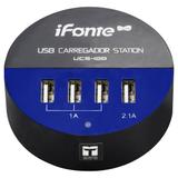 Carregador Usb 4 Portas Ucs-100 Preto E Azul Exbom