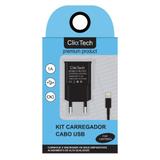 Carregador Usb Lightning Iphone Ipad Ipod Click Tech Preto