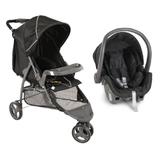 Carrinho 3 Rodas Cross Trail com Bebê conforto Preto - Galzerano